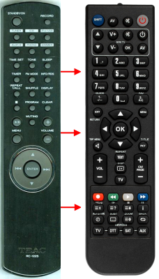 Replacement remote for Teac/teak XCARTAGH380, RC1225, AGH380, CRH500NT