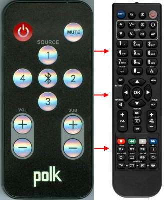 Vervangende afstandsbediening voor Polk RE9500-1, SURROUNDBAR 9500BT, SB9500BT