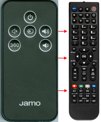 Vervangende afstandsbediening voor Jamo TORSTEN 360