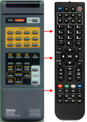 Télécommande de remplacement pour Yamaha VL327600, RTVL327600, VL32760, DSPE1000