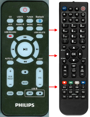 Replacement remote for Philips 996510066677, NTRX500, NTRX50037