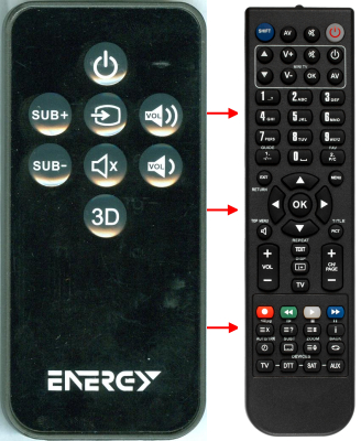 Replacement remote for Energy 1015629, POWER BAR ONE, POWERBAR ONE