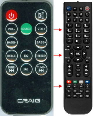 Télécommande de remplacement pour Craig CHT921