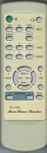 Replacement remote for Theater Research TR6000, RC-H308, RCH308