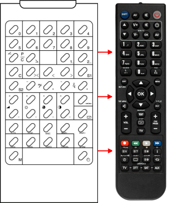 Replacement remote control for Audiosonic KT8166