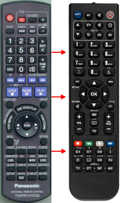 Replacement remote for Panasonic SCPT1050, SAPT950, SCPT950, SCPT953, SAPT953