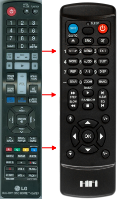 Replacement remote for LG BH9420PW HB405SU BDH9000 BH6730T HB354BS HB754CB