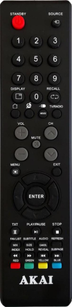 Replacement remote control for Akai CTV5584UHD-SMART CURVED