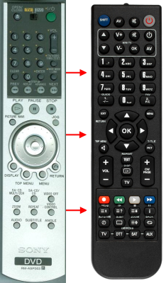 Replacement remote for Sony RM-ASP003, DVP-NS9100ES, 1-479-272-12