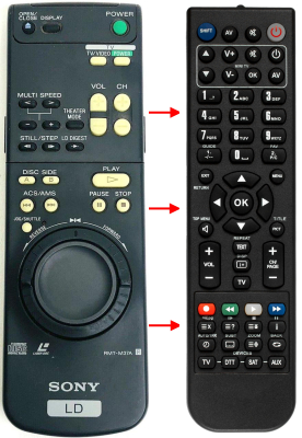 Replacement remote for Sony RMT-M37A, MDP650, 1-473-008-31
