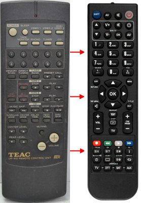 替换的遥控器用于 Teac/teak CARTAGV8500, AGV8525, UR410S