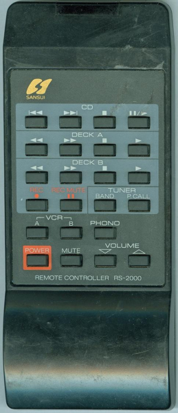 Replacement remote for Sansui RS-2000