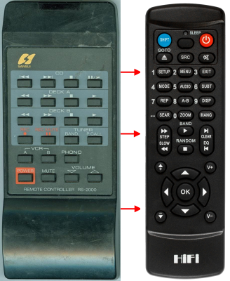 Replacement remote control for Sansui C-1000