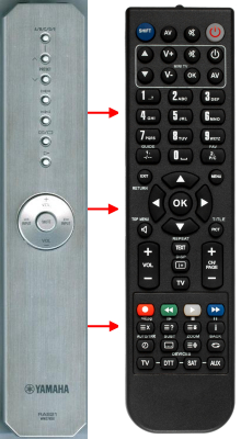 Replacement remote for Yamaha WN37850, RAS21, AS1000, AS2000