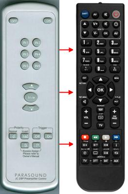 Replacement remote for Parasound JC2, JC2BP, HALO JC2