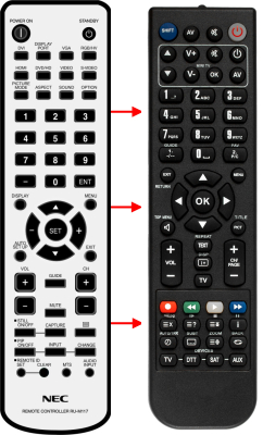 Replacement remote for Nec V551, P701, MULTISYNC P462