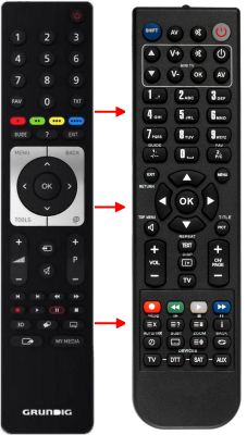 Replacement remote control for Grundig XND187