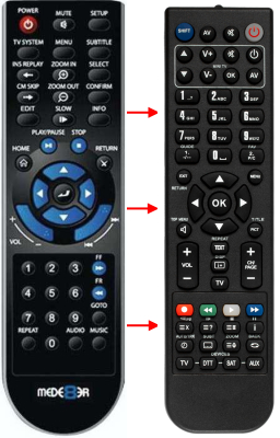Replacement remote control for Mede8er MED250X