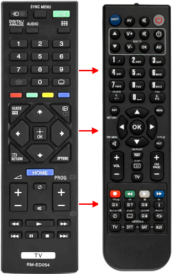 Replacement remote control for Sony RM-TZ120E