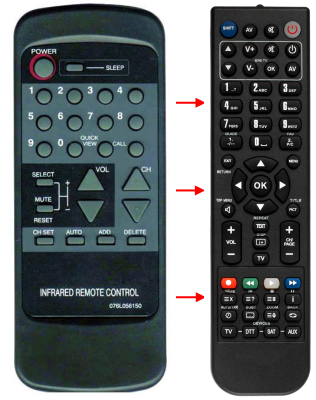 Replacement remote control for Scott TVC99CH.