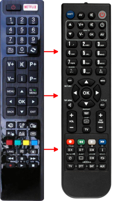 Replacement remote control for Panasonic TX24C300B