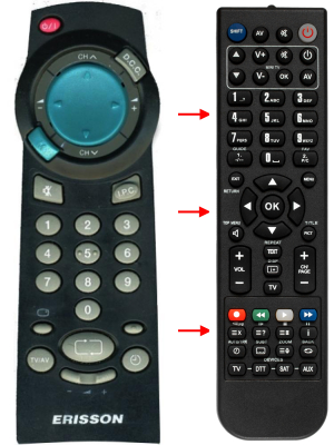 Replacement remote control for Erisson TV1403