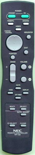 Replacement remote control for Nec PDP50MP3