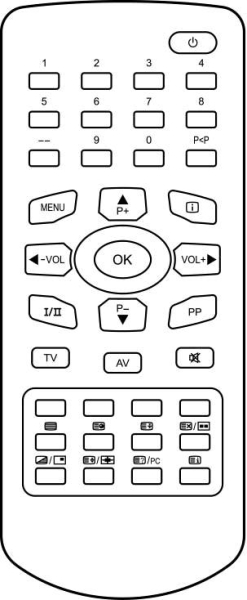 Replacement remote control for Itt RC1091