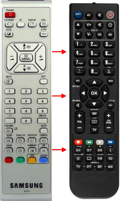 Replacement remote control for Samsung 00225A
