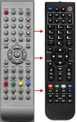 Replacement remote control for Thes MST20TFTTV