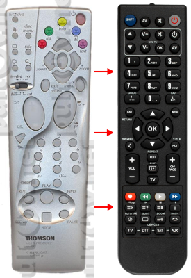 Replacement remote control for Thomson 06-015W41-A001X