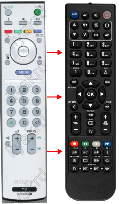 Replacement remote control for Sony 1-479-833-11