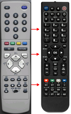 Replacement remote control for JVC AV21DMG