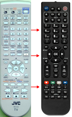 Replacement remote control for JVC RM-C14G