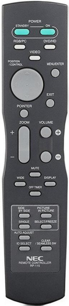 Replacement remote control for Nec PX42VM5G
