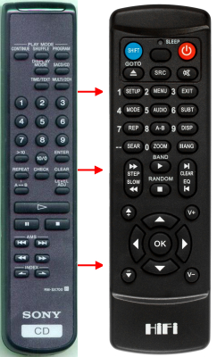 Replacement remote control for Sony RM-SX700