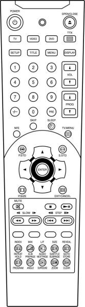 Replacement remote control for Schaub Lorenz LTD20-72H1-6