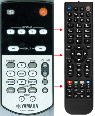 Replacement remote for Yamaha RX-A2010 RX-A2020 RX-A2030 RX-A3010 RX-A3020