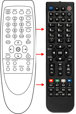 Replacement remote control for Schneider TV21M001