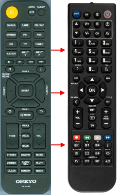 Replacement remote for Onkyo RC-970R TX-SR494 TX-SR393 HT-R398