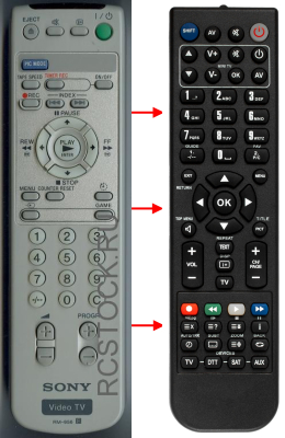 Replacement remote control for Sony RM-956