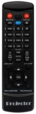 Replacement remote for Vivitek DX977-WT D835 D5000