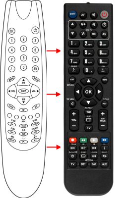 Replacement remote control for Zem ZM4140