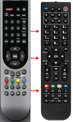 Replacement remote control for Grundig T51-4401