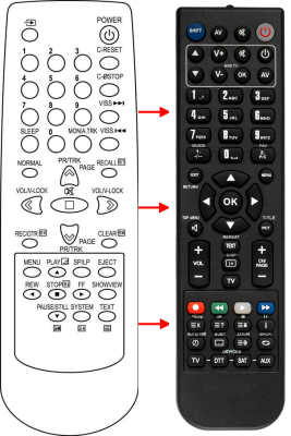 Replacement remote control for Daewoo RA252V33