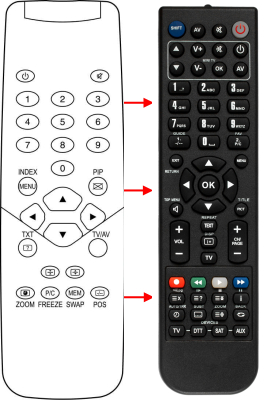 Replacement remote control for Seleco DIGICOMPUTER26