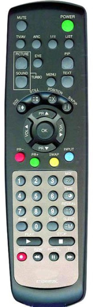 Replacement remote control for LG 225054