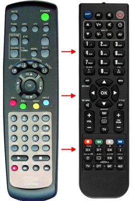 Replacement remote control for LG 20LA30-2