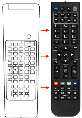 Replacement remote control for Bestar 14COLOR TV