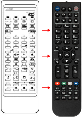 Replacement remote control for Sanyo 1AV0U10B11001